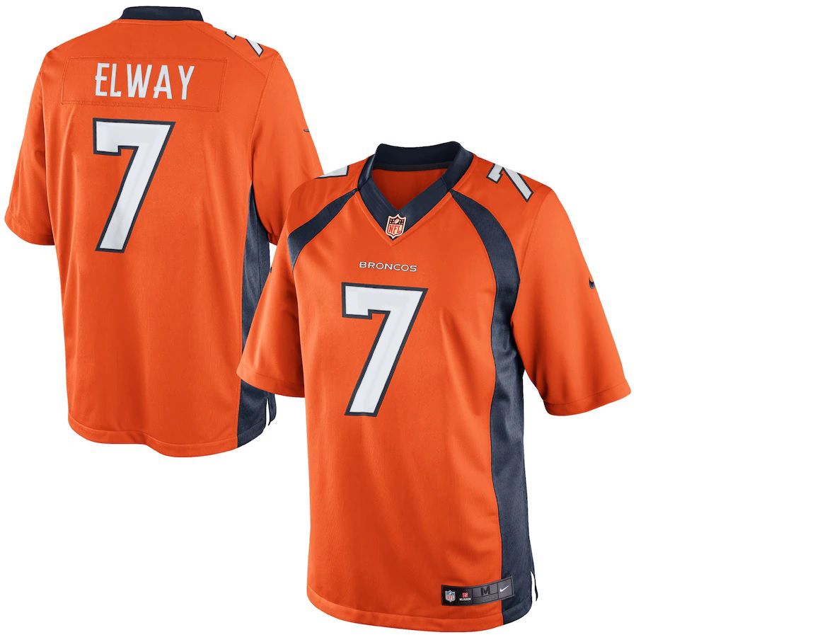Men Denver Broncos #7 John Elway Orange Nike Retired Player Limited NFL Jersey